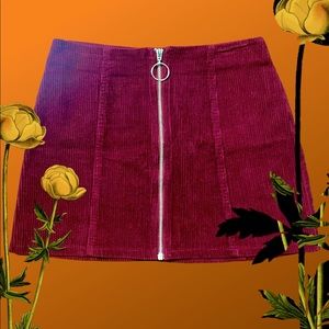 Vintage O-ring Zipper Corduroy Skirt